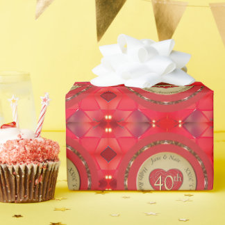 Papel De Presente 40º Aniversário do Casamento Ruby