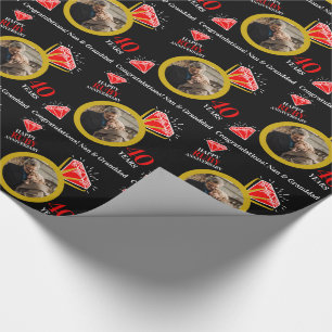 Papel De Presente 40º aniversário do rubi anel de ouro foto person