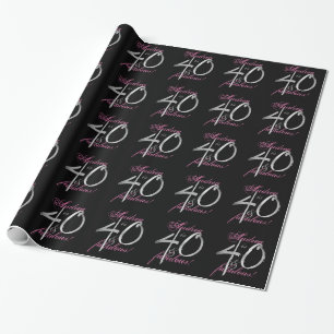 Papel De Presente 40 & rosa conhecido feito sob encomenda fabuloso