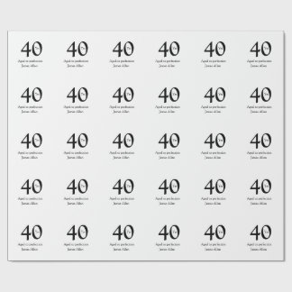 Papel De Presente 40 years aged to perfection birthday name simple