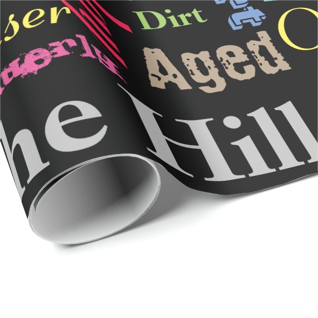 Papel De Presente 40th Feliz aniversario em um estilo dos grafites (Ponta do rolo)