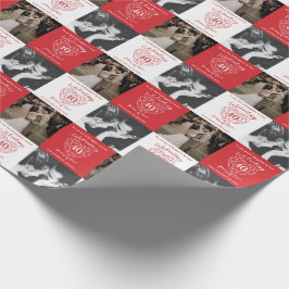 Papel De Presente 40th Ruby Wedding Anniversário 2 fotos brancas