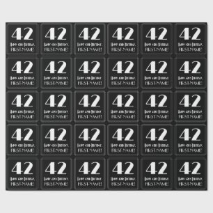 Papel De Presente 42º Aniversário - Art Deco Inspira "42", Nome