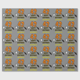 Papel De Presente 42º Aniversário: Tema do Dia das Bruxas, Nome Pers