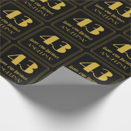 Papel De Presente 43º Aniversário ~ Arte Deco Inspirou "43", Nome