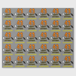 Papel De Presente 43º Aniversário: Tema do Dia das Bruxas, Nome Pers