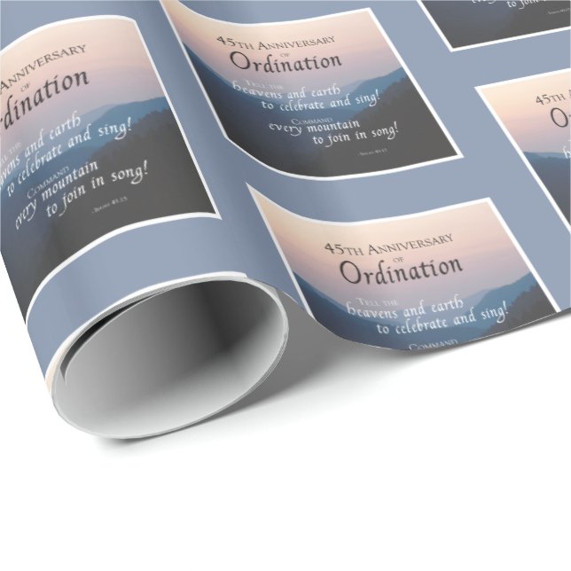 Papel De Presente 45.o aniversário dos Parabéns pela Ordenação (Ponta do rolo)