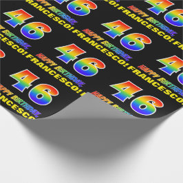 Papel De Presente 46º aniversário: Negrito, Divertido, Simples, Arco