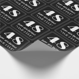 Papel De Presente 48.º aniversário - Art Deco Inspirou "48", Nome