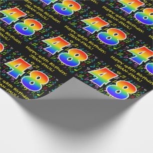 Papel De Presente 48.o aniversário: Símbolos Musicais Coloridos, R