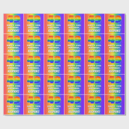 Papel De Presente 49º aniversário: Padrão Divertido e Colorido do Ar