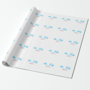 Papel De Presente 4 de julho dia da independência adicionar nome tex