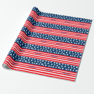 Papel De Presente 4 de julho dia de independência adicionar nome tex