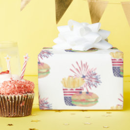 Papel De Presente 4 de julho Fogos de Artifício Patrióticos Fogos de