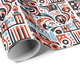 Papel De Presente 4 de julho Padrão Genérico