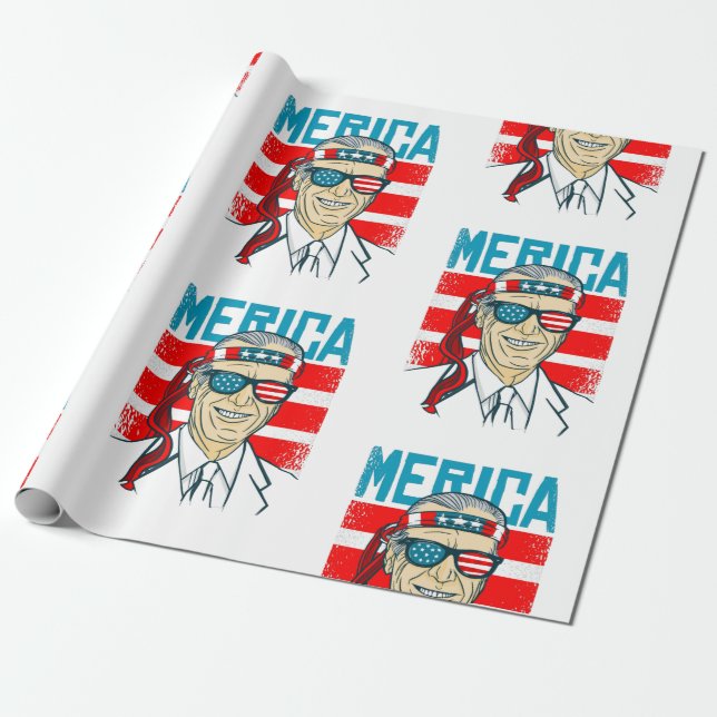 Papel De Presente 4 de julho presidente biden eua (Desenrolado)