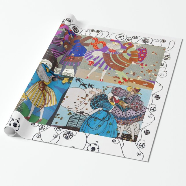 PAPEL DE PRESENTE 4 SEASONS ART DECO BEAUON FASHION DESIGN (Desenrolado)