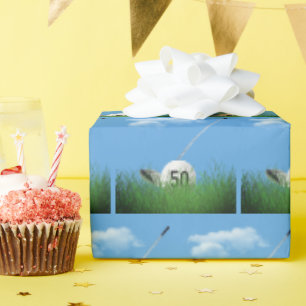 Papel De Presente 50º Aniversário da Bola de Golfe