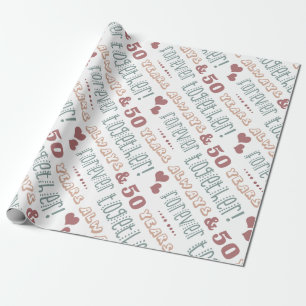 Papel De Presente 50º aniversário de casamento bonito