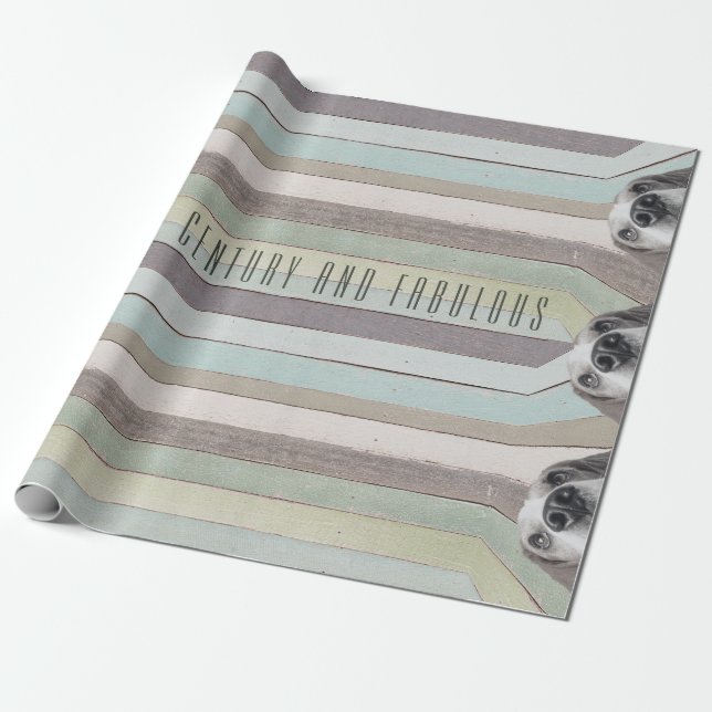 Papel De Presente 50º aniversário Meio século e fabuloso (Desenrolado)