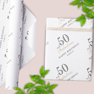 Papel De Presente 50 e Fabulosa Mulher Moderna Aniversário de 50 ano