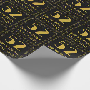 Papel De Presente 52º Aniversário ~ Art Deco Inspirou "52", Nome