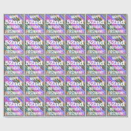 Papel De Presente 52º Aniversário Vibrante, Colorida + Nome Personal