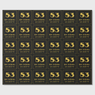 Papel De Presente 53º Aniversário - Art Deco Inspirou "53" & Nome