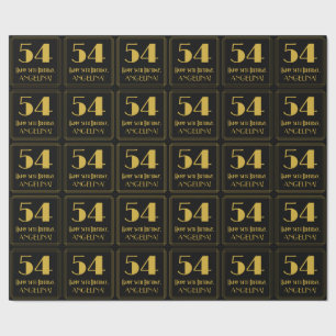 Papel De Presente 54º aniversário ~ Arte Deco Inspirou "54", Nome