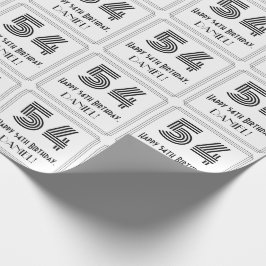 Papel De Presente 54.o aniversário: Art Deco Inspirated Style "54" +