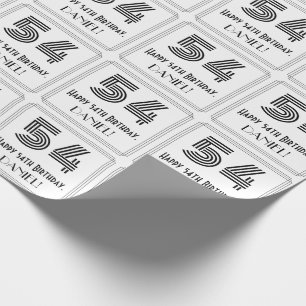 Papel De Presente 54th Aniversário: O art deco inspirou o estilo