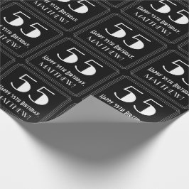 Papel De Presente 55.º aniversário - Art Deco Inspirou "55", Nome