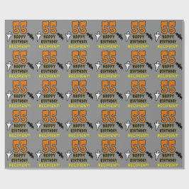 Papel De Presente 55.º aniversário: Tema do Dia das Bruxas assustado