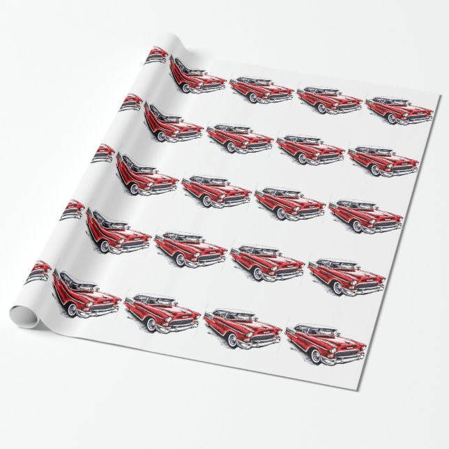 Papel De Presente 55 Chevy (Desenrolado)