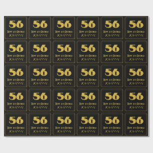 Papel De Presente 56.º aniversário - Art Deco Inspired Look "56" &