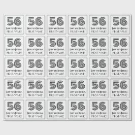 Papel De Presente 56.o aniversário: Art Deco Inspirou Estilo "56" + 