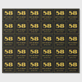 Papel De Presente 58.º aniversário - Art Deco Inspirou "58" & Nome