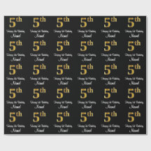 5 Aniversário: Elegante Luxurioso Faux Dourado Loo