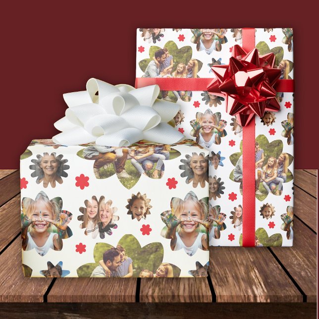 Papel De Presente 5 Foto Collage Flower Birthday (Criador carregado)