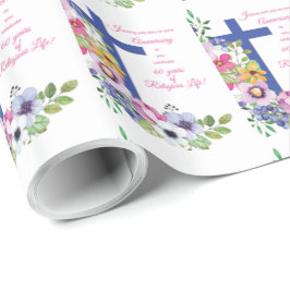 Papel De Presente 60º Aniversário, freira, Cruz de Vida Religiosa