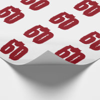 60th Aniversário, texto vermelho no branco