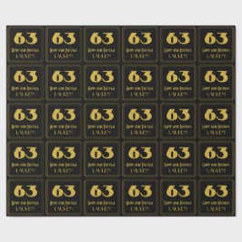 Papel De Presente 63.º aniversário - Art Deco Inspirou "63" & Nome