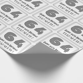 Papel De Presente 64.º aniversário: Art Deco Inspira Estilo "64" + N