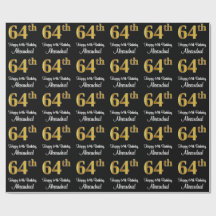 64.º aniversário: Elegante Luxurioso Faux Dourado 