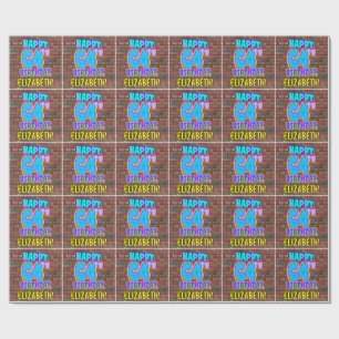 Papel De Presente 64.o Aniversário: Divertido, Grafite Urbano Inspi