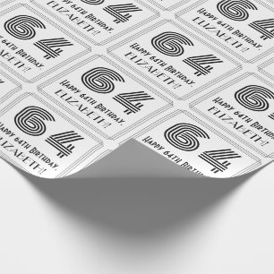 Papel De Presente 64th Aniversário: O art deco inspirou o estilo