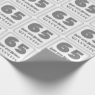 Papel De Presente 65.o aniversário: Art Deco Inspira Estilo "65" + N