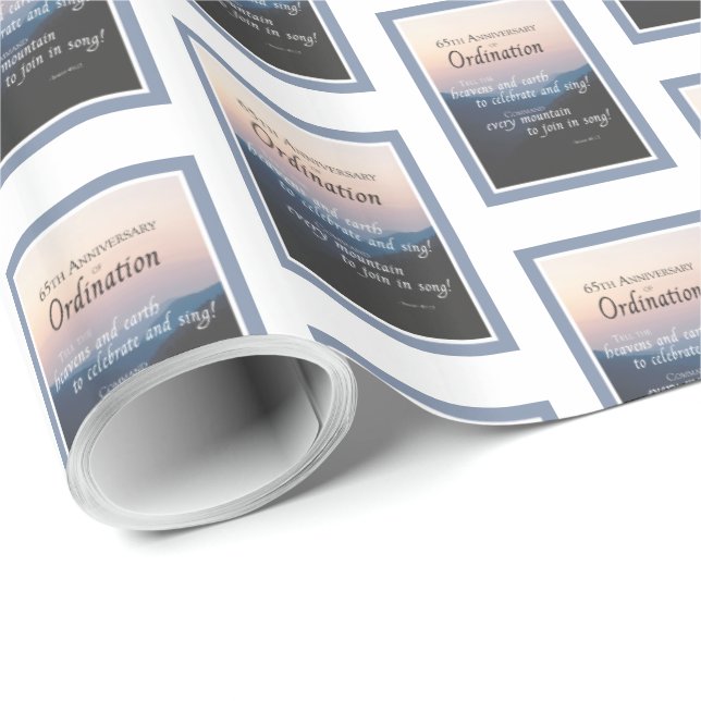 Papel De Presente 65.o aniversário da Ordenação de Parabéns (Ponta do rolo)