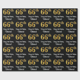 Papel De Presente 66.º aniversário: Olhar Dourado Elegante Luxurioso