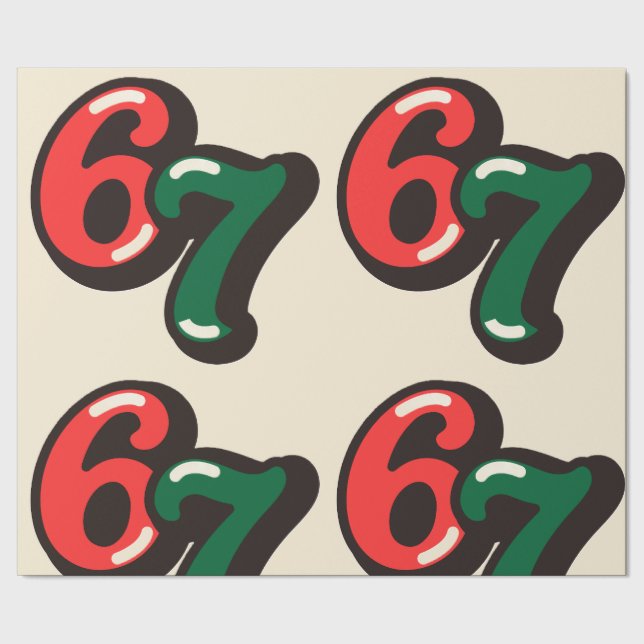 Papel De Presente 67 Christmas Funny Red & Green Wrapping Paper (Barra)